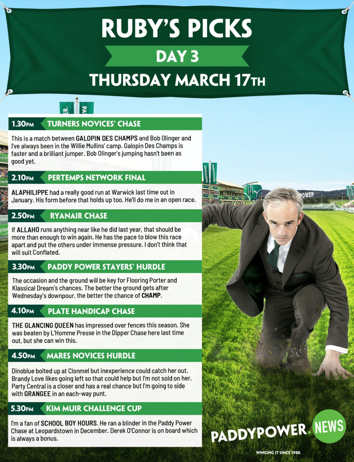 Ruby Walsh Day Three Cheat Sheet
